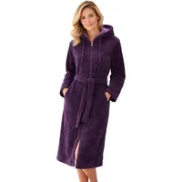 Morgenstern Bademantel Damen Reißverschluss Kapuze Frottee Velours Patrizia Oeko Tex Standard Burgund XL - XL