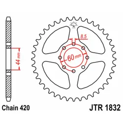 JT SPROCKETS Standard-Stahlkrone 1832 - 420