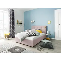 Home Affaire Polsterbett HOME AFFAIRE "Endres", rosa (flamingo), B:133cm L:210cm, imgrägnierte Struktur (100% Polyester), Betten, Polsterbett, mit Bettkasten, wahlweise ohne Matratze/Lattenrost oder incl. Matratze