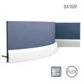 Orac DECOR SX182F AXXENT CASCADE Flexible Sockelleiste Wandleiste Zierleiste 2 m 200 cm x 1,3 cm x 5,0 cm Weiß