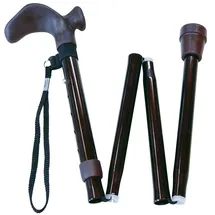 RUSSKA Aluminium Gehstock mit Griffvariationen links faltbar schwarz