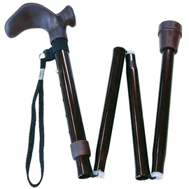 RUSSKA Aluminium Gehstock mit Griffvariationen links faltbar schwarz