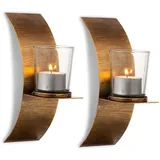 luxuskollektion Kerzenständer Wand Vintage Metall Gold/Braun