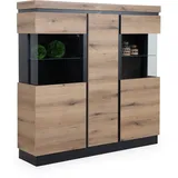 Sconto Highboard 167 x 164 x 40 cm Braun