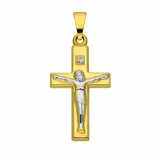 Adelia ́s Kettenanhänger Kreuzanhänger 333 Gold (8K), Goldanhänger Kreuz silberfarben