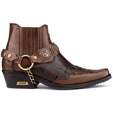 TruClothing.com Herrenstiefel Echtleder Braun Schwarz Krokodil Muster Cowboy Western Design - 40 EU