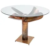 LebensWohnArt Esstisch Design Esstisch ELICA 105cm kupfer Aluminium Schiffsschraube Maritim