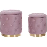 Beliani Pouf 2er Set Rosa