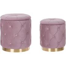 Beliani Pouf 2er Set Rosa