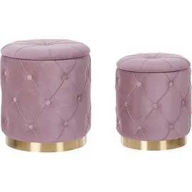 Beliani Pouf 2er Set Rosa