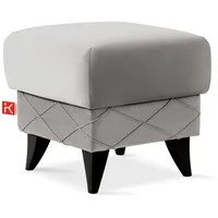 KONSIMO® Fußhocker Sitzhocker mit Stauraum GUSTAVO, hergestellt in der EU, handgefertigt, eleganten Nähten, Polsterhocker, Elegant grau