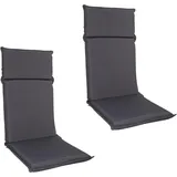Albatros Gartenstuhl Sitzauflage 2er Set Gartenstuhlauflagen Sitzpolster Sitzkissen Outdoor Anthrazit 106x45cm, Hochlehner Auflage UV Beständig wasserabweisend geeignet für Klappstühle