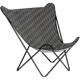 Lafuma Mobilier Garten-Relaxsessel, Schwarz, Metall, geometrisch, 87x83x91 cm, wetterbeständig, UV-beständig, faltbar, Bezug abnehmbar, Gartenmöbel, Gartenstühle, Liegestühle