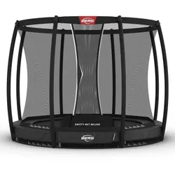 BERG Trampolin Rund 270 cm Champion InGround Grau + Sicherheitsnetz Deluxe