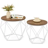 VASAGLE Couchtisch 2er Set, Wohnzimmertisch, Beistelltisch,