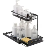 Vevor Ausziehbarer Spülschrank-Organizer mit 2 Ebenen unter Waschbecken Regal (27x36 cm) Gewürzregal Küchenregal Lagerregal Organizer für Küche Badezimmer 317x394x330 mm (Installationsgröße)