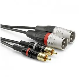 SOMMER CABLE HBP-M2C2-0300 Audio-Adapterkabel [2x Cinch - 2x XLR-Stecker 3-polig] 3.00 m schwarz