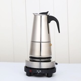 Fyssnn 200 ml/300 ml 220V Elektrisch Kaffeekanne Espressokocher Edelstahl Mokkakocher Kaffeebereiter Mit Elektroherd Geeignet für Zuhause oder ein Café usw (200 ml)