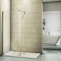 Duschwand 80x200cm Walk in Dusche Duschtrennwand 8mm Easy-clean Nano Glas Duschabtrennung mit Stabilisierungsstange
