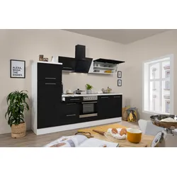 Küche Küchenzeile Küchenblock  Weiß Schwarz Amanda 270 cm Respekta Premium