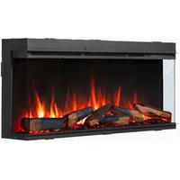 Elektrokamin Balderia Athena 44\, Schwarz, Metall, 113x50x21 cm, Fernbedienung, Flammeneffekt separat schaltbar, Überhitzungsschutz, Thermostat, Dimmer, WLAN-fähig, Freizeit, Heizen & Kühlen, Elektrokamine