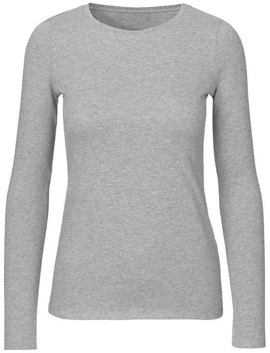 Neutral Langarmshirt Neutral Bio-Damen-Langarmshirt mit Rundhalsausschn grau L
