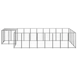 vidaXL Hundezwinger 10,89 m2 Stahl Schwarz