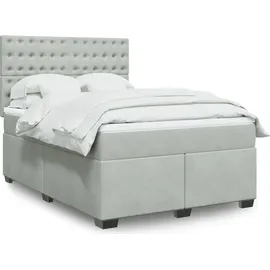 vidaXL Boxspringbett 140 x 200 cm Hellgrau