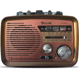 Retoo Retro Radio Bluetooth FM Kofferradio braun