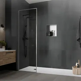 luxebath Duschnische Silber aus Edelstahl 30x30x10 cm Badezimmer, Baden & Duschen, Duschablagen
