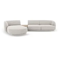 Micadoni Sofa Miley, modular mit Recamiere 3-Sitzer grau