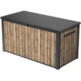 Keter Gartenbox Sierra 643L | 155x73x69 cm cm | Kunststoff in Holzoptik (Pinie) | Deckel mit Gasdruckfedern | abschließbar
