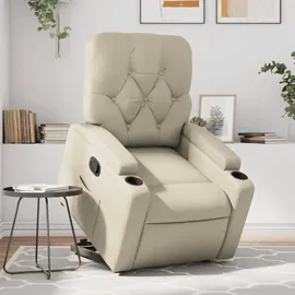 vidaXL Relaxsessel mit Aufstehhilfe Kunstleder 92 x 99,5 x 0 cm Creme