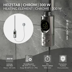LuxeBath Elektro Heizstab Heizpatrone Heizlanze Heizelement mit Temperaturregelung 300 W