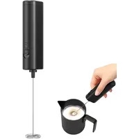 IraXpro Milchaufschäumer Elektrisch,Milchaufschäumer Stab,Batteriebetrieben,Kaffeemixstab,Handheld Milk Frother,14000 U/min,Schwarz