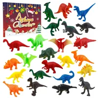 Wedhapy Weihnachts-Adventskalender 2024 Adventskalender 2024 Kinder-Dinosaurier 24-teiliges Spielzeug Weihnachts-Countdown-Kalender handgerissene Box aus weichem Kunststoff Weihnachts-Adventskalender