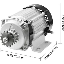 Vevor 750 W elektrischer bürstenloser Gleichstrommotor-Bausatz, Bürstenloser Elektromotor – 48 V 2700 U/min Motor mit verbessertem Drehzahlregler für Go Karts E-Bike Motorrad