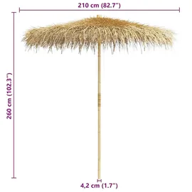 vidaXL Bambus Sonnenschirm Ø 210 cm Braun