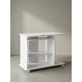 KADIMA DESIGN Laptoptisch Computertisch: 3D-Ecken, Stauraum, 90x50x71 cm, Spanplattenkonstruktion, Rollen.