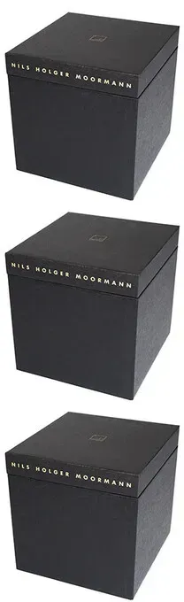 Nils Holger Moormann Archivbox für FNP Regal, 3-er Set Karton schwarz, Designer Nils Holger Moormann, 32.5x32.5x34 cm