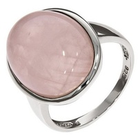 ZEEme Fingerring 925/- Sterling Silber rhodiniert Rosaquartz«, 97609045-64 weiß + rosa)