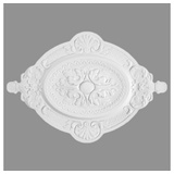 PROVISTON | Stuckrosette Polystyrol Durchmesser 570 x 400 mm Weiß Deckenrosette