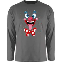 Shirtracer Rundhalsshirt Clown Gesicht Kostüm Karneval Clownkostüm Lustig Fasching I Fastnacht Karneval & Fasching grau XL