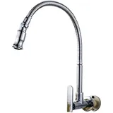 inchant Wandhalterung Kaltwasser Armatur Küchenarmatur Chrom Messing-Finish Korpus cookroom 360 Grad schwenkbar Pull Down Wasserhahn