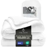 FH FAM' HOME HOME COSINESS FAM Home Bettdecke 140x200 Weiche Mikrofaser Waschbar Ganzjährig I Zudecke Antiallergisch für Allergiker I Gesteppte Steppdecke