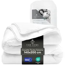 FH FAM' HOME HOME COSINESS FAM Home Bettdecke 140x200 Weiche Mikrofaser Waschbar Ganzjährig I Zudecke Antiallergisch für Allergiker I Gesteppte Steppdecke