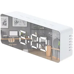 Adler AD 1189W Wecker in Weiß mit digitaler LED Anzeige und Temperatur