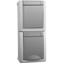 HHG Kombination Wechselschalter/Steckdose IP54 Grau