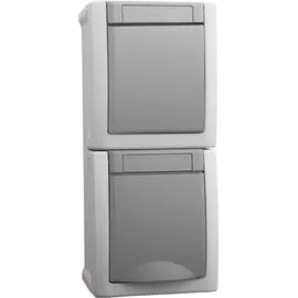 HHG Kombination Wechselschalter/Steckdose IP54 Grau