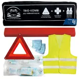 VZL KFZ Auto Zubehör Kombitasche Verbandskasten Auto 2025 tüv geprüft, inklusive Warndreieck und Warnwesten Auto - kfz Verbandskasten inklusive Erste Hilfe Set Auto 2025 (schwarz)